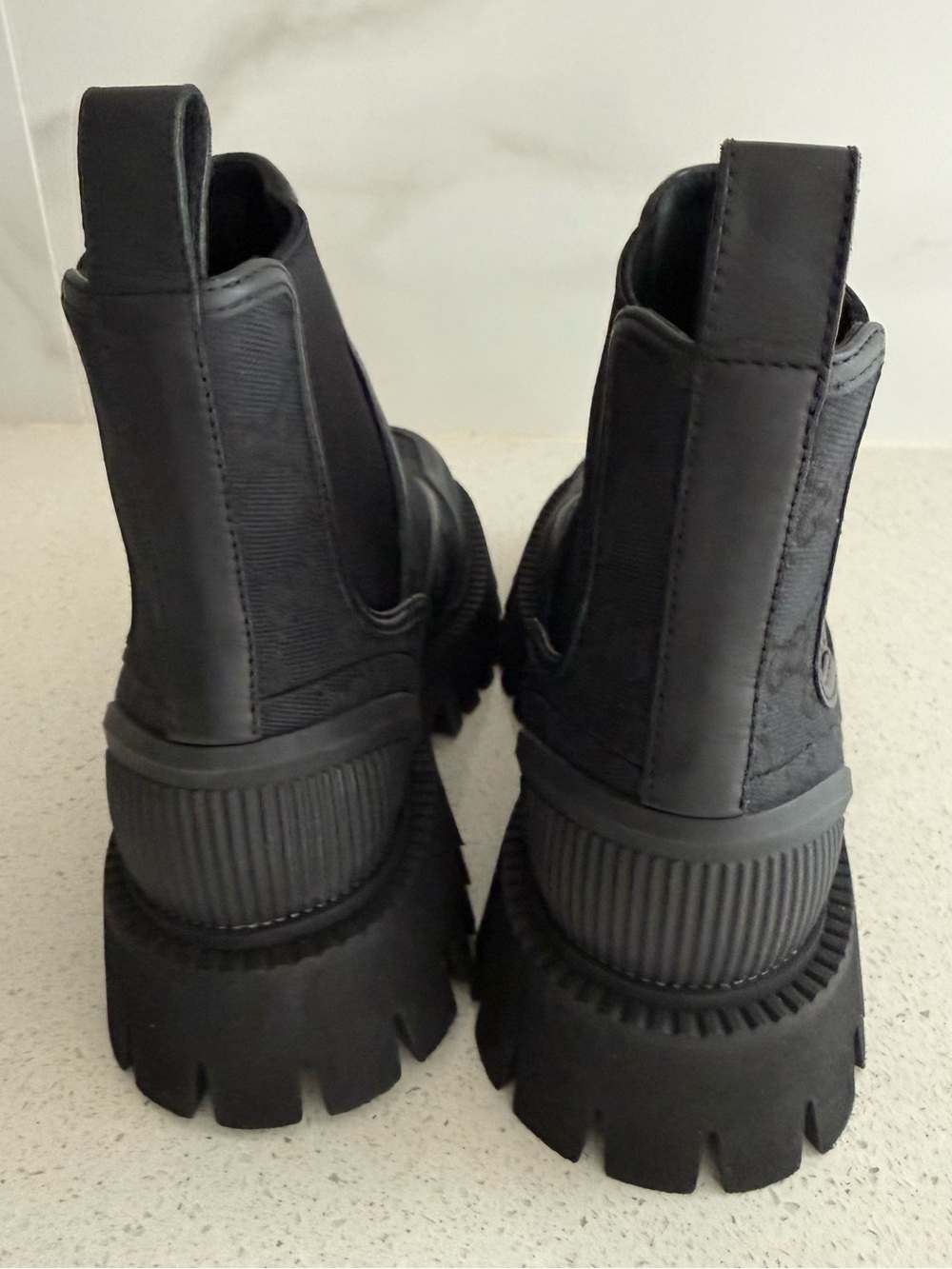 GUCCI GG Supreme Ankle Boots Canvas Calfskin EU 36.5 US 6.5 - Picture 4 of 8